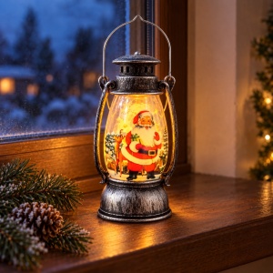 Felinare decorative LED de Crăciun, set de 12 bucăți, argintiu antic, 13x6cm - Img 2
