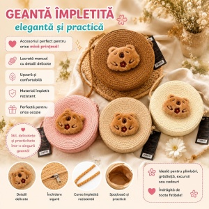 Geanta Impletita pentru Copii cu Animalut Pufos - Model Aleatoriu - Img 2