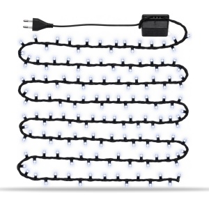 Instalatie de Craciun Liniara, 9 m, 100 LED-uri, Fir Negru, Alb Rece, Jocuri de Lumini - Img 4