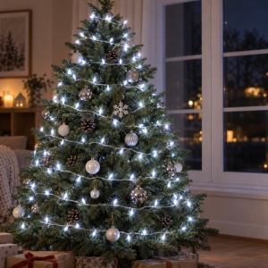 Instalație LED Tip liniar din sarma siliconata, 400 LED alb rece, 50 m - Img 7