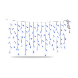 Instalatie LED tip turturi, 120 LED, lumina albastra, 4 m, interconectabila - Img 5