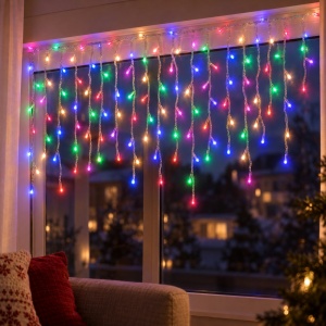 Instalatie LED tip turturi , 200 LED multicolor, 8m, interconectabila, cu jocuri de lumini - Img 9