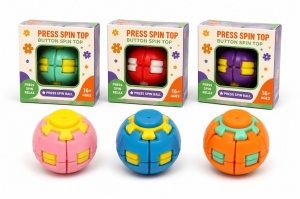 Jucărie Antistres Press Spin Top – Minge Fidget Rotativă pentru Relaxare, Focus și Dexteritate - Img 5