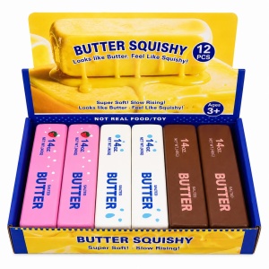Jucărie Antistres Squishy Butter Colorat , 23cm Super Moale, Elastică, Model Aleatoriu - Img 3