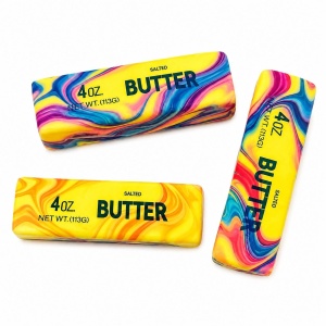 Jucărie Antistres Squishy Butter Marble 13 cm – Model Unt Colorat, Moale și Elastic - Img 2