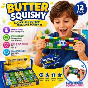 Jucărie Antistres Squishy Butter Multicolor, 23 cm, Slow Rising, Model Aleatoriu - Img 2