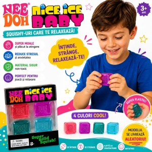 Jucărie Antistres Squishy Cub NeeDoh Nice Ice Baby 4 culori, Super Moale și Elastică - Img 3