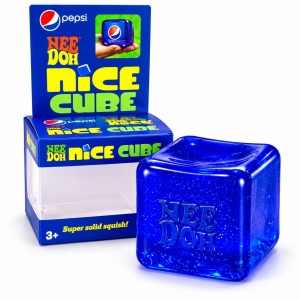 Jucarie antistres Squishy Ice Cube, model cub de gheata albastru - Img 1