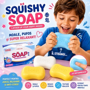 Jucărie Antistres Squishy în Formă de Săpun, din Spumă Moale, Model și Culoare Aleatorie, 3+ Ani - Img 5