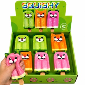 Jucărie Antistres Squishy Înghețată Pisică, 13cm Model Aleatoriu, Spumă Moale, Super Drăguță - Img 2