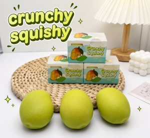 Jucărie Antistres Squishy Mango Crunchy, Model Fruct Mango, Textură Senzorială și Efect Crunchy