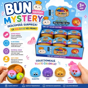 Jucărie Antistres Squishy Mini Dumpling Mystery din spuma – Set 3 Bucăți, Culori Surpriză, Model Aleatoriu - Img 2