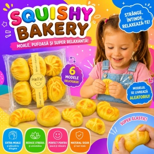 Jucărie Antistres Squishy Prăjitură, Moale și Elastică, 6 Modele, Model Aleatoriu