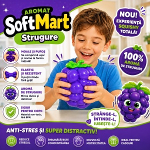 Jucărie Antistres Squishy Strugure Gigant 10 cm, cu Spumă în Interior, Super Moale