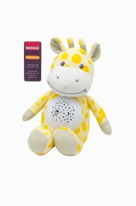 Jucarie de plus Girafa cu proiectie lumini si melodii pentru bebelusi, 26x20x14cm
