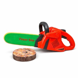 Jucărie fierăstrău cu lanț din plastic cu sunete și lumină Power Saw, roșu-verde - Img 2