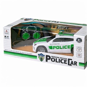 Masina politie telecomandata RC alb- verde 1:24 cu lumini si telecomanda 27.5cm - Img 2