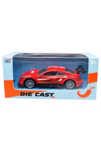 Mașinuță de jucărie metalică roșie cu uși deschise, model sport 14 cm - Img 2