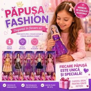 Păpușă Fashion Beautiful Girl pentru Fetițe 3+ – Model Aleatoriu, Rochie Elegantă de Prințesă - Img 2