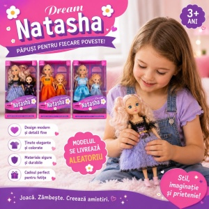 Păpușă Fashion Dream Natasha cu Mini Păpușă, Model Aleatoriu – Jucărie pentru Fetițe, 3+ Ani - Img 3