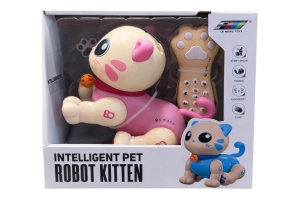 Pisicuță robot interactivă cu telecomandă, din plastic, 23,5x21,5x14 cm, jucărie educativă și distractivă - Img 4
