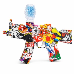 Pistol jucarie electric tip carabina, design colorat graffiti, efecte vizuale, model modern