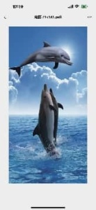 Prosop de Plajă cu Delfini în Ocean 90x170 cm – Prosop Mare din Microfibră cu Design Marin - Img 2