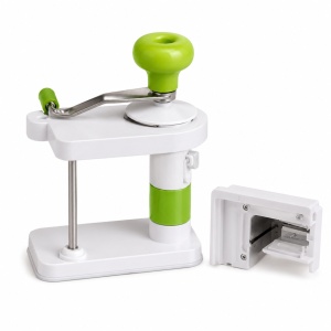 Răzătoare manuală pentru legume și varză cu manivelă și mâner ergonomic, alb - Img 4