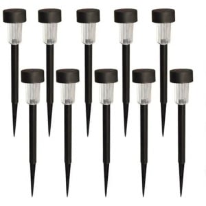 Set 10 Lampi Solare Gradina cu LED Lumina Calda, Iluminat Exterior Alei, Tarus Pamant - Img 2