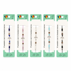 Set 12 Brățări cu Pandantiv Ancoră, Reglabile, Multicolore,