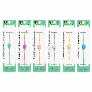 Set 12 Brățări cu Pandantiv Broscuță Colorată, Reglabile, Multicolore - Img 1