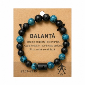 Set 12 bratari elastice cu zodii, margele colorate si talismane zodiacale
