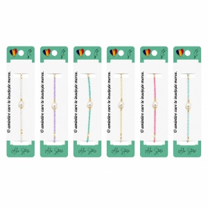 Set 12 Brățări Reglabile cu Pandantiv Perlat – Brățări Elegante cu Mărgele Colorate