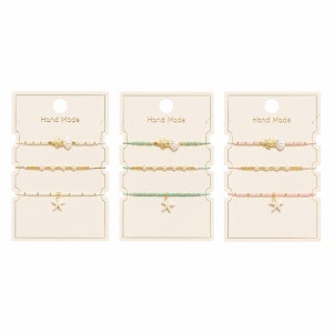 Set 12 Brățări Trio Scoică și Țestoasă Handmade – 16 cm, Reglabile, Culori Diferite