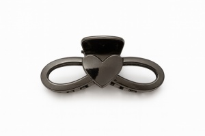 Set 12 clame par 13CM model inima infinity, prindere puternica, culoare negru lucios - Img 2