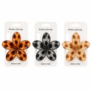 Set 12 Clești de Păr Floare 8 cm – Clame Elegante Animal Print