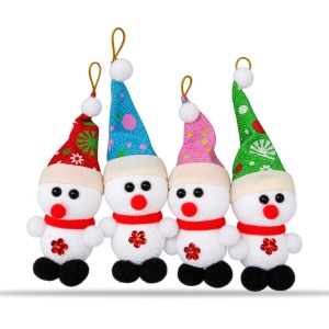 Set 12 decorațiuni de Crăciun, figurine om de zăpadă din PVC, cu șnur pentru brad, 16x6