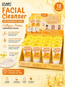 Set 12 Geluri de Curățare Facială USHAS cu Proteină de Colagen – Cleanser pentru Față, Curățare și Hidratare - Img 2
