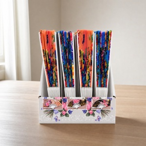 Set 24 Evantaie 23 cm – Modele Florale și Culori Diverse, Evantaie Elegante - Img 6