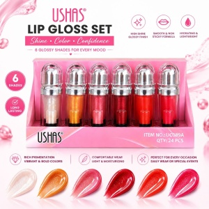Set 24 Luciuri de Buze USHAS Lip Gloss Set – 6 Nuanțe Strălucitoare, Hidratare și Efect Glossy - Img 2