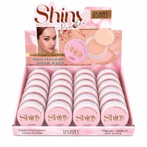 Set 24 Pudra Translucida Alba USHAS Shiny Powder – Pudră Pulbere pentru Fixarea Machiajului