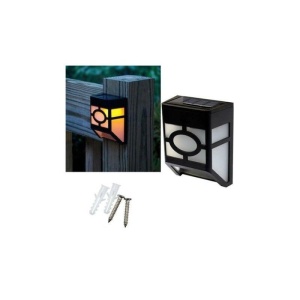 Set 4 lumini solare LED pentru gard, plastic negru, exterior - Img 2