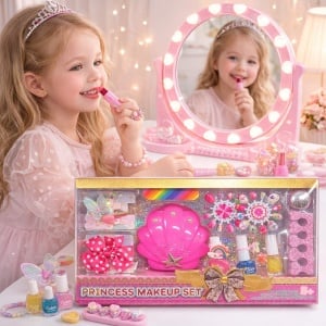 Set manichiura fetite cu lampa uscare, unghii false si accesorii, roz - Img 2