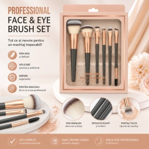 Set Profesional 6 Pensule Machiaj – Peri Ultra-Moi și Design Elegant Rose Gold - Img 2