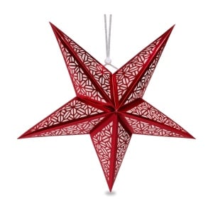 Stea decorativă de Crăciun cu model decupat, 5 colțuri, roșie, 60 cm, 55x55 cm - Img 6