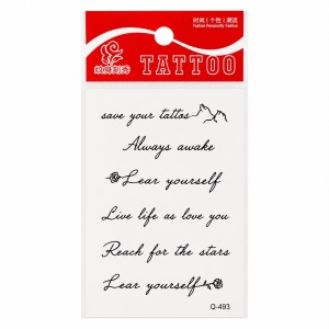 Tatuaj Temporar Semipermanent cu Mesaje Motivaționale și Scris Caligrafic 10 cm