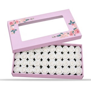 Trandafiri de săpun albi, set 50 de bucăți, 5 cm - Img 2
