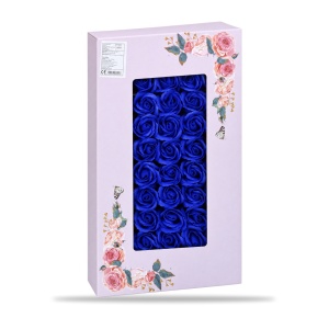 Trandafiri de săpun parfumați, set 50 de bucăți, albastru închis, 5cm - Img 2