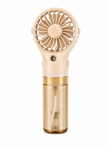 Ventilator portabil cu pulverizare apa, 4 trepte viteza, rezervor apa, reincarcabil USB, portocaliu deschis - Img 6