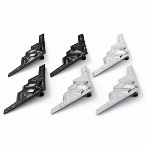 Avion stealth jucarie metalic cu lumini si sunete model modern 26 cm diverse culori